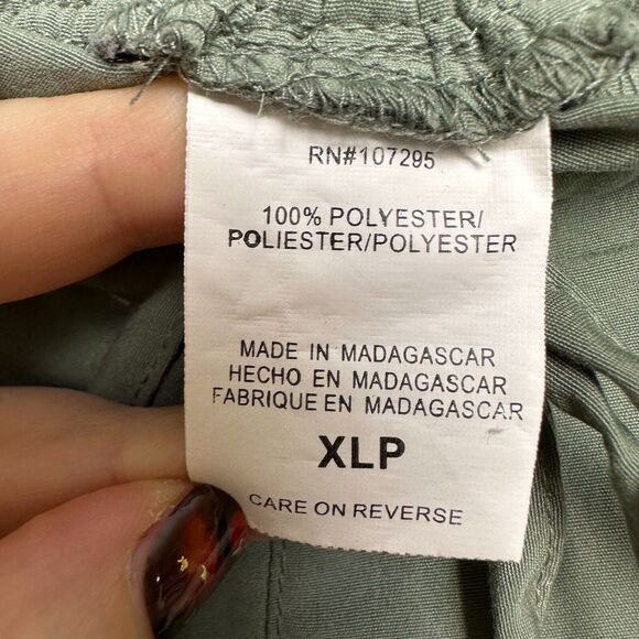 Dickies Cargo Pants Womens XL Petite Olive Green Drawstring High Rise Wide Leg - Picture 7 of 9